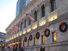 Boston Public Library with Wreaths